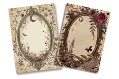 Gothic Botanical Junk Journal Pages Product Image 2