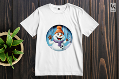 Cute Winter Bunny And Snowman Clipart Sublimation PNG Product Image 2