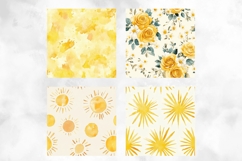 Butter Yellow Seamless Pattern Floral Graphics, 10 JPG Product Image 3
