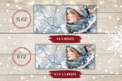 Winter Forest Mug Wrap Design, Winter Girl Mug Sublimation Product Image 2