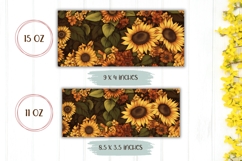 Boho Sunflowers Mug Template, Cartoon Flowers Sublimation Product Image 2