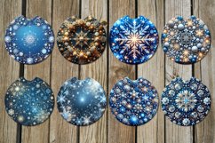 Christmas snowflake | 8 Car coaster &amp; key chain sublimation Product Image 2