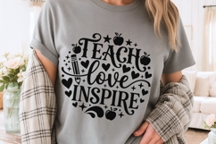 Teach Love Inspire Svg, Back To School Svg, Appreciation Svg Product Image 3