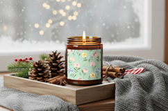 Winter soy candle label mockup Product Image 3