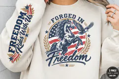 Freedom Horse Front Sleeve PNG, Patriotic Horse Sleeve Shirt Product Image 2