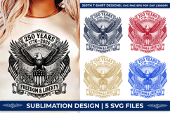 250th Anniversary Patriotic Eagle SVG, Freedom &amp; Liberty PNG Product Image 2