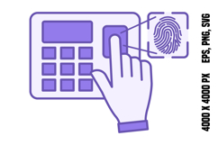 Purple Fingerprint Scanner Icon Product Image 1