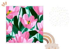 Tulips Pillow Case, Blue Hydrangea Pillow Designs Product Image 2