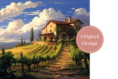 Summer Tumbler Wrap Design, Vineyard Tumbler Design Product Image 2