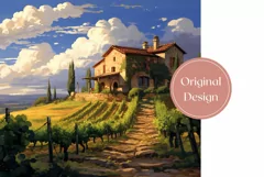 Summer Tumbler Wrap Design, Vineyard Tumbler Design Product Image 2