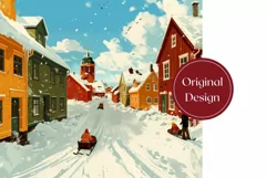 Winter Snow Tumbler Wrap Design, Christmas Tumbler Design Product Image 2
