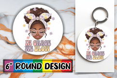 Enchanted Keychain Round Sublimation, Praying Woman Product Image 1