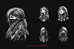 10 Bundle Dark Art Gangster Girl Mafia Lady Chicano Skull Product Image 3