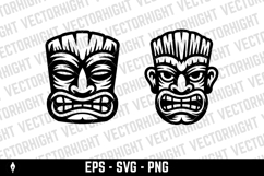 Tiki tribal wooden mask set and Tiki mug. Hawaiian tradition Product Image 2