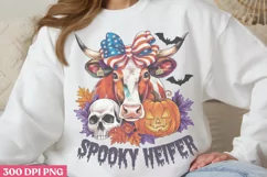 Spooky Heifer PNG, Highland Cow Sublimation PNG Product Image 2