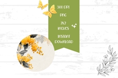 Yellow Flowers Round Earrings, Floral Earrings Design Product Image 2