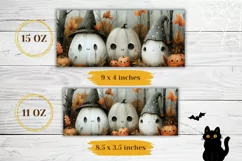 Cute Halloween Mug PNG, Cartoon Pumpkins Coffee Mug Design Product Image 2