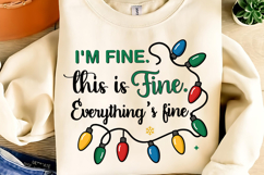 Funny Christmas Sublimation PNG, I&#039;m fine. this is fine PNG Product Image 3