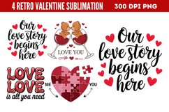 Retro Valentine Sublimation Bundle PNG Product Image 3