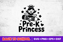 Cartoon Princess School Girl SVG PNG Product Image 2