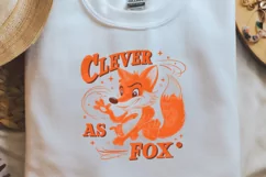 Vintage Funny Sarcastic Animal Clever as Fox PNG Product Image 1