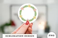 Watercolor Tropical flowers wreath PNG Product Image 2