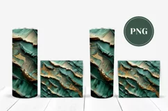 Art Paint Tumbler Sublimation Designs, Green Tumbler Wrap Product Image 2