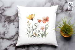 Pink Wildflower Watercolor Floral Clipart Sublimation PNG Product Image 2