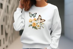 Vintage Floral Butterflies Clipart Bundle, Butterfly Print Product Image 4