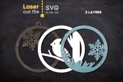 Cardinal Christmas Ornament SVG laser cut file for Glowforge Product Image 3