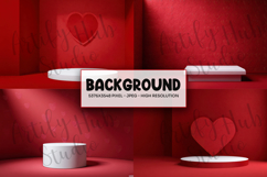 Red Heart Podium Background Product Image 1