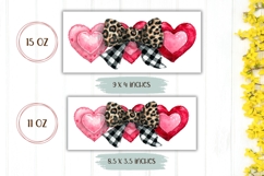 Love Hearts Mug Template, Leopard Bow Mug Wrap Design Product Image 2