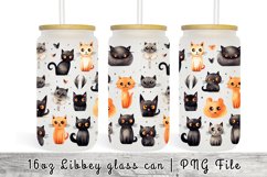Cat Halloween Can Glass Wrap, Libbey Glass 16 oz Product Image 1