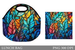 Tropical Leaves Lunch Bag. Leaves Lunch Bag Sublimation Product Image 1