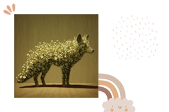 Floral Wolf Pillow, Animals Pillow Sublimation Product Image 2