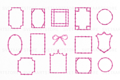 Watercolor Pink Bamboo Frames Clipart Product Image 2