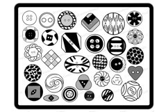 30 Procreate Vintage Buttons Stamp Brushes