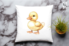 Watercolor Baby Duck Clipart Sublimation PNG Product Image 2