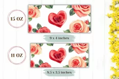 Watercolor Red Roses Mug Sublimation, Love Mug Design Product Image 2