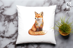 Floral Fox Watercolor Clipart Sublimation PNG Product Image 3