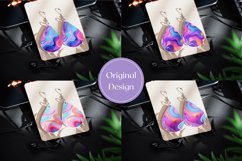 Liquid Teardrop Earring Sublimation, Fluid Art Earrings PNG Product Image 2