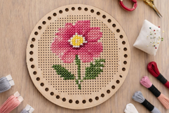 Cross stitch embroidery base round digital download 8 inch Product Image 2