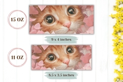 Cute Cat Mug Wrap, Love Hearts Mug PNG, Animals Mug Design Product Image 2