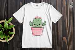 Cute Kawaii Cactus in Pink Pot Clipart Sublimation PNG Product Image 2