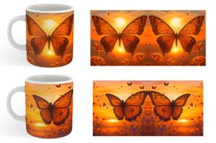 Butterfly with Sunset Mug Wrap| Mug sublimation design Product Image 4