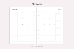 2028 Monthly Calendar on Two Pages with Notes, Printable Product Image 2