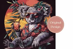 Funny Koala Tumbler Wrap Design, Tropical Tumbler Design Product Image 2