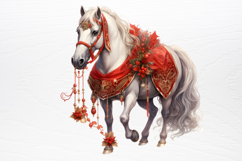 Christmas Horses Clipart PNG Product Image 2