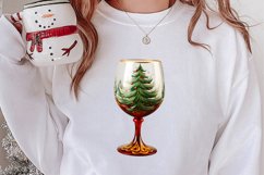 Christmas Wine Cup Sublimation Clipart Product Image 2