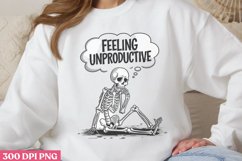 Feeling Unproductive PNG, Funny Skeleton Sublimation PNG Product Image 2